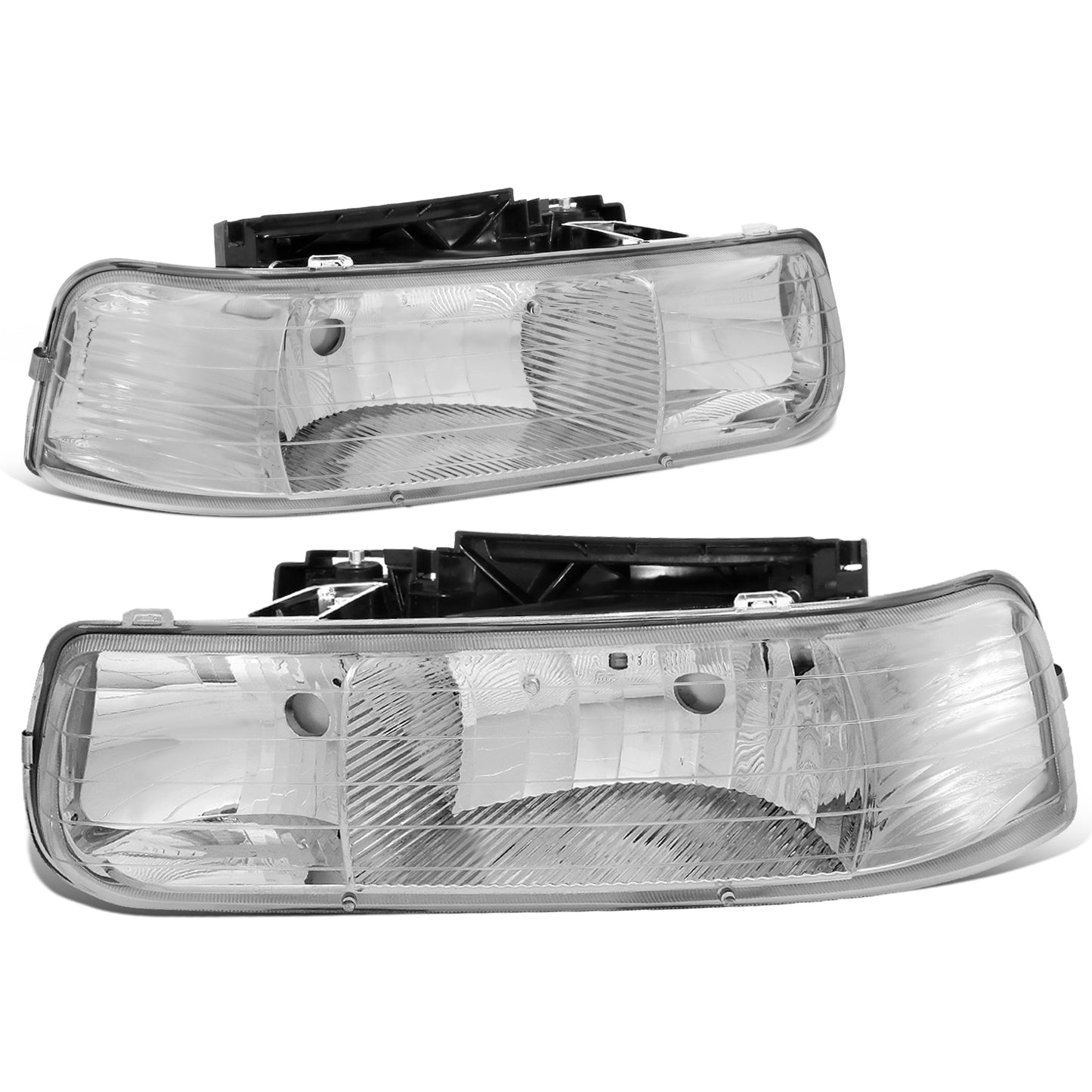 FAROS 99-02 CHEVY SILVERADO 1500 , 2500 / 00-06 CHEVY SUBURBAN 1500 , 2500 , TAHOE / 01-02 CHEVY SILVERADO 1500 HD , 2500 HD , 3500 HD 2/4-DOOR - 2PC - CHROME HOUSING - 9006 LOW BEAM / HIGH BEAM