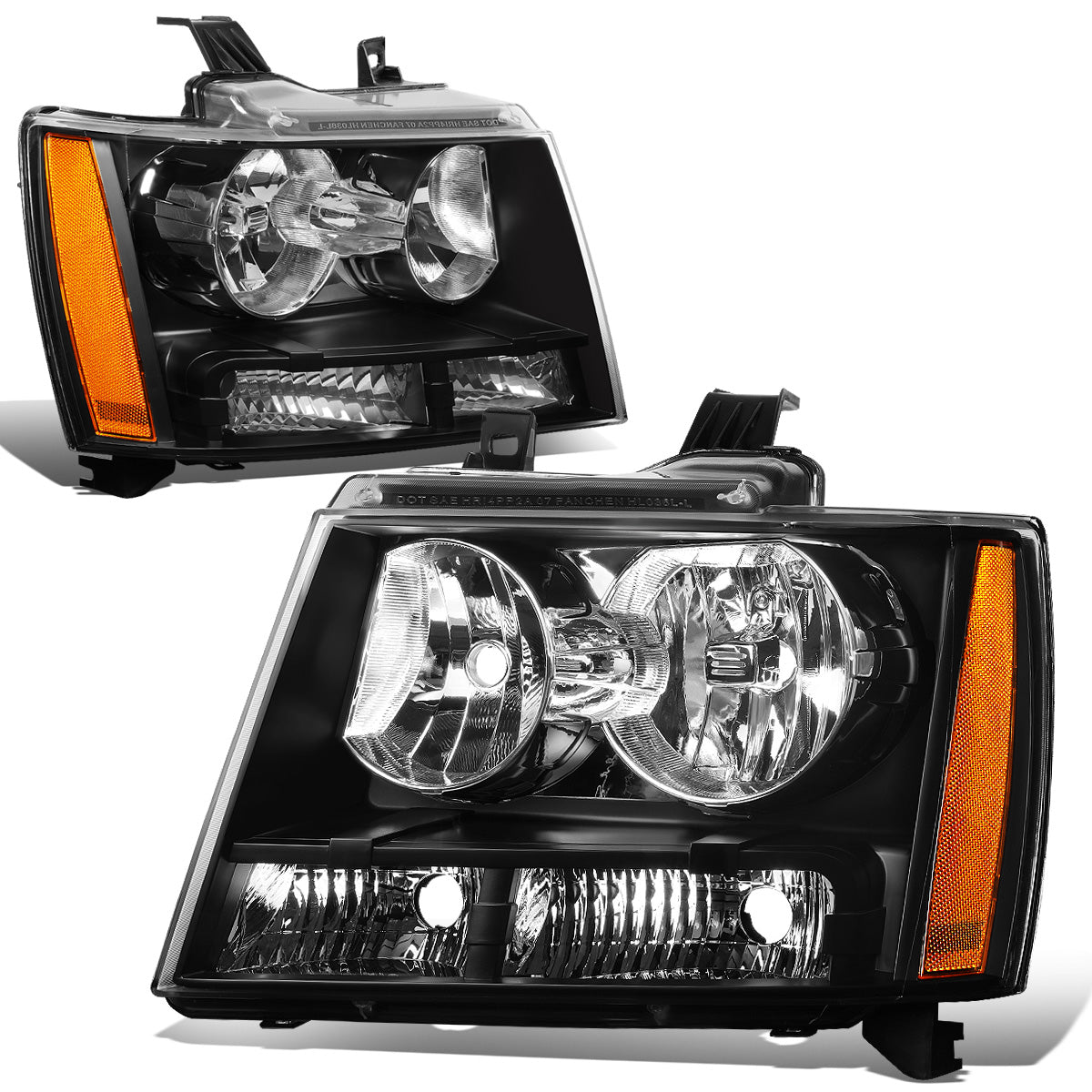 FAROS 07-14 CHEVY TAHOE / 07-13 CHEVY AVALANCHE / 07-14 CHEVY SUBURBAN 1500 / 07-13 CHEVY SUBURBAN 2500 - BLACK HOUSING / AMBER CORNER - H11 LOW BEAM / 9005 HIGH BEAM