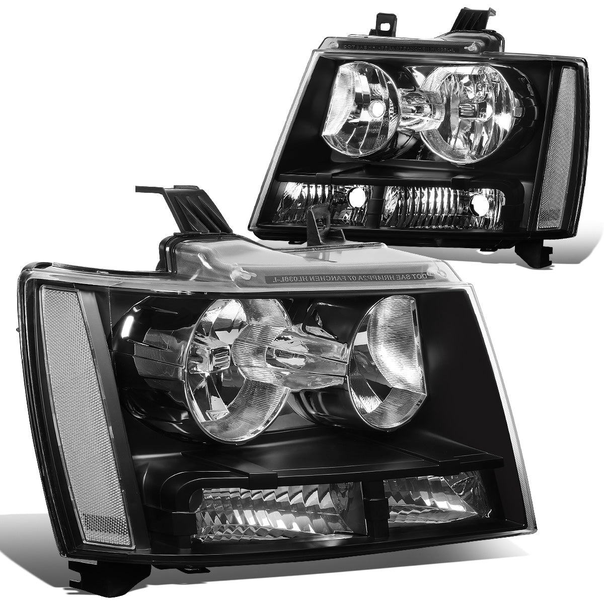 FAROS 07-14 CHEVY TAHOE / 07-13 CHEVY AVALANCHE / 07-14 CHEVY SUBURBAN 1500 / 07-13 CHEVY SUBURBAN 2500 - BLACK HOUSING / CLEAR CORNER - H11 LOW BEAM / 9005 HIGH BEAM