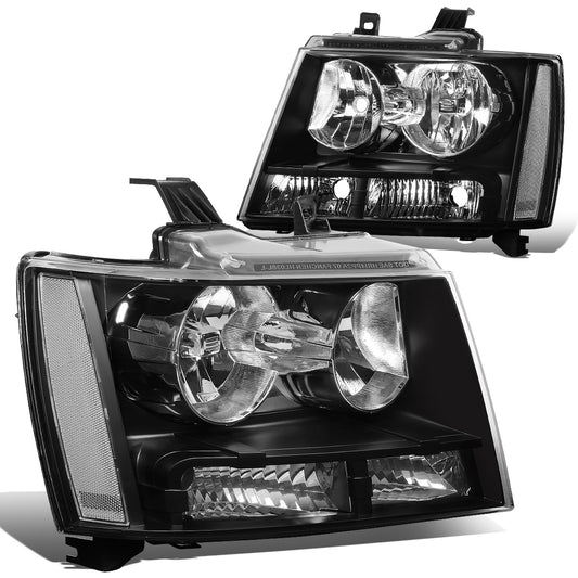FAROS 07-14 CHEVY TAHOE / 07-13 CHEVY AVALANCHE / 07-14 CHEVY SUBURBAN 1500 / 07-13 CHEVY SUBURBAN 2500 - BLACK HOUSING / CLEAR CORNER - H11 LOW BEAM / 9005 HIGH BEAM