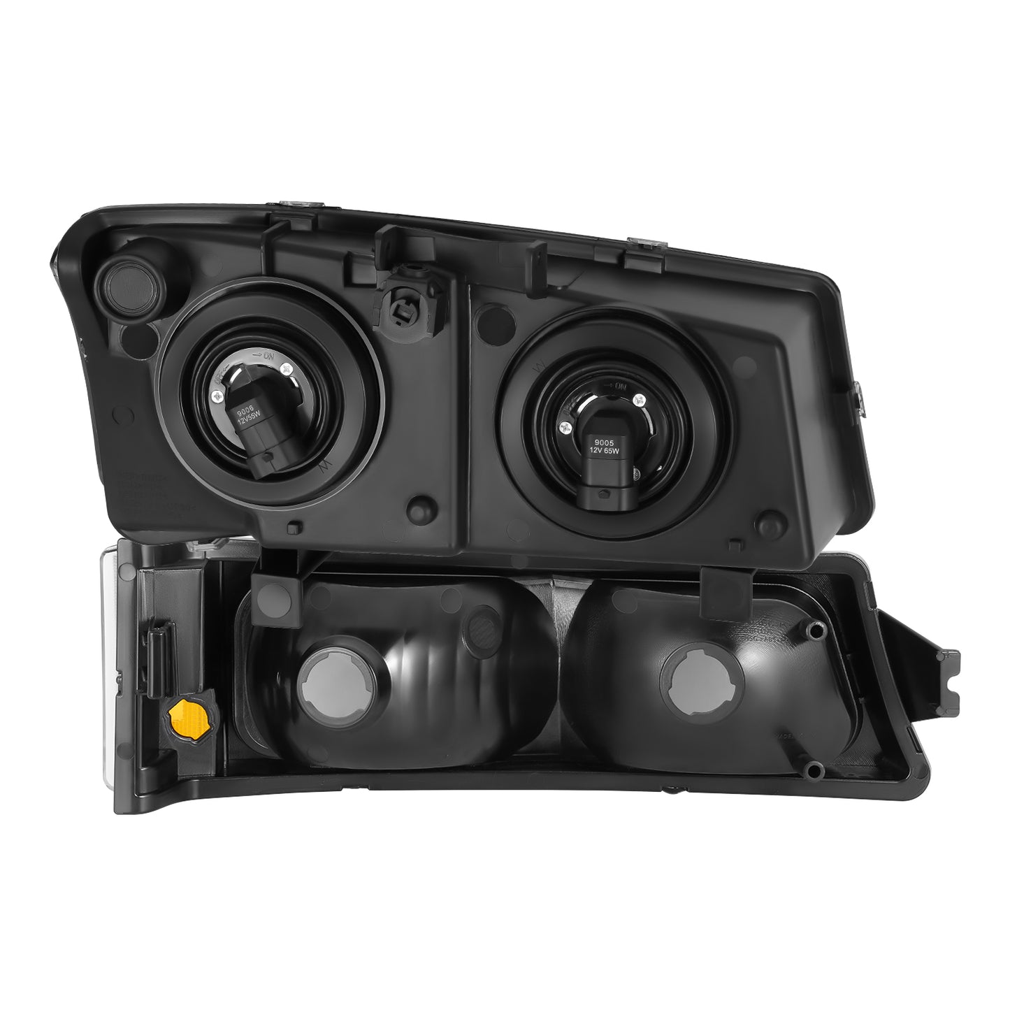 FAROS 03-2006 CHEVY SILVERADO/AVALANCHE//WHITE COVER, YELLOW REVERSE, BLACK TRIM FRAME, 4P LIGHT WITH BLUE LIGHT BULB