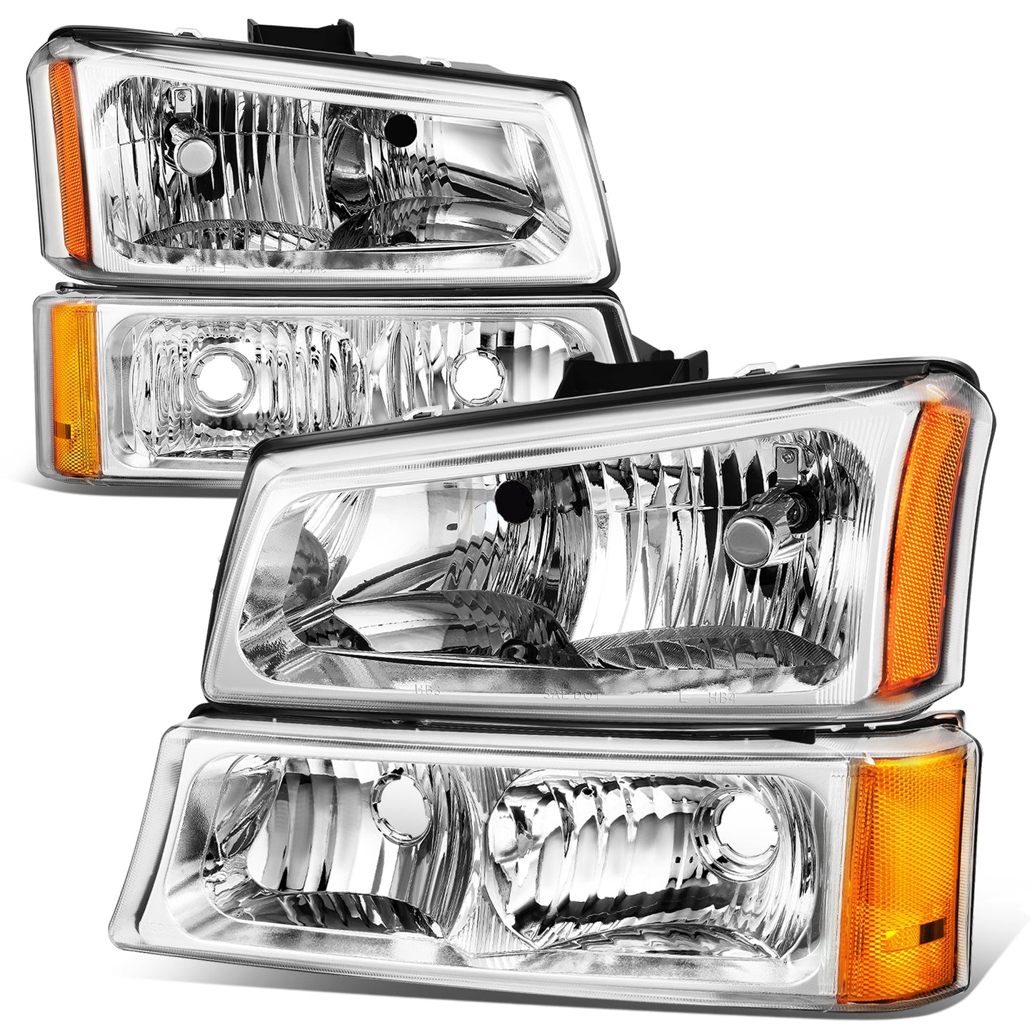 FAROS 03-2006 CHEVY SILVERADO/AVALANCHE//WHITE COVER, YELLOW REVERSE, BRIGHT FRAME, 4P LIGHT WITH BLUE LIGHT BULB