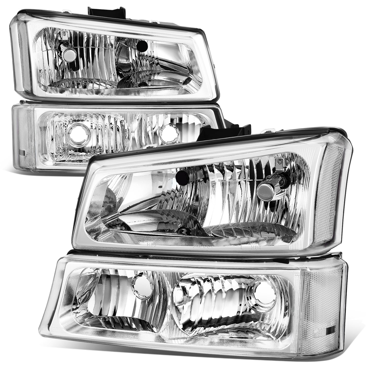 FAROS 03-2006 CHEVY SILVERADO/AVALANCHE//WHITE HOOD, WHITE BACK, BRIGHT FRAME, 4P LIGHT WITH BLUE LIGHT BULB