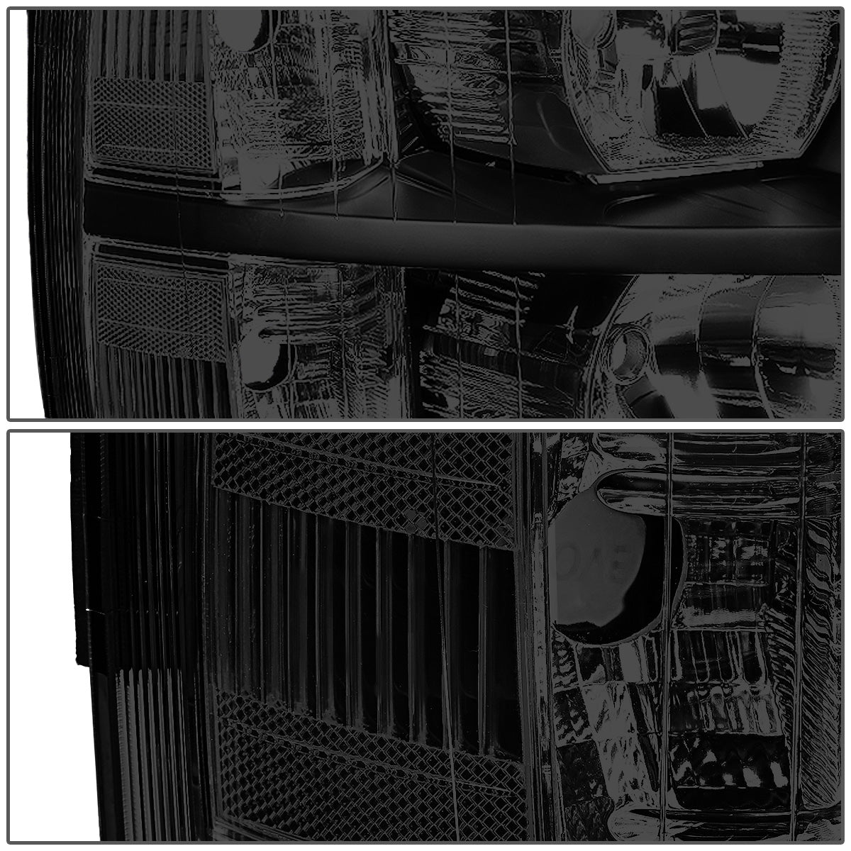 FAROS 07-13 CHEVY SILVERADO 1500 / 07-14 CHEVY SILVERADO 2500 3500 & HD MODELS - BLACK HOUSING / SMOKE LENS / CLEAR CORNER - H11 LOW BEAM / 9005 HIGH BEAM