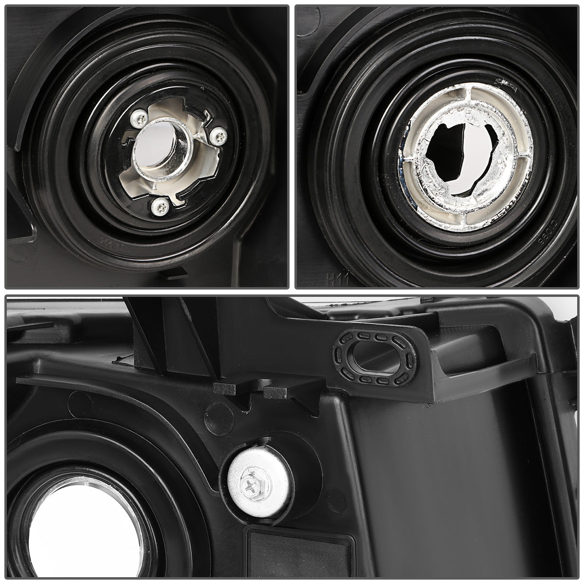 FAROS 07-13 CHEVY SILVERADO 1500 / 07-14 CHEVY SILVERADO 2500 3500 & HD MODELS - BLACK HOUSING / SMOKE LENS / CLEAR CORNER - H11 LOW BEAM / 9005 HIGH BEAM