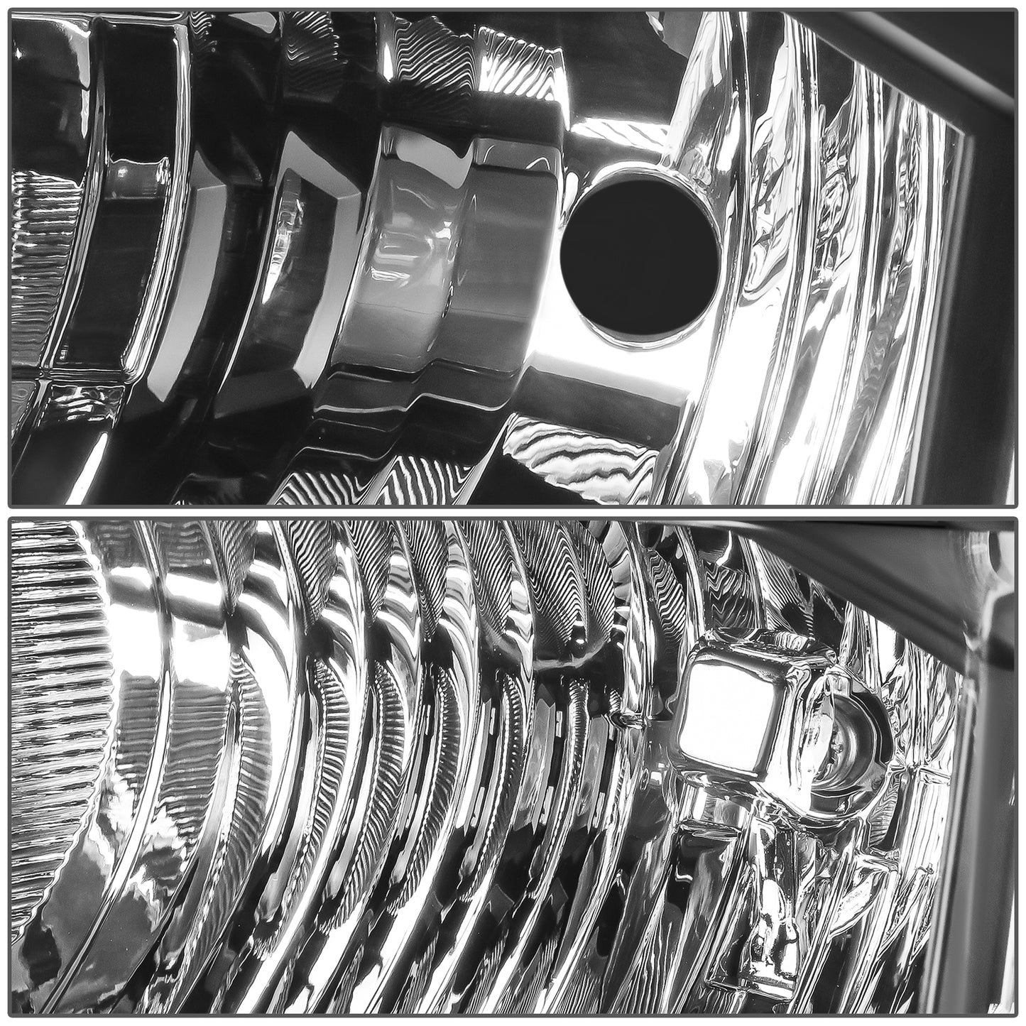 FAROS 2014-2015 SILVERADO 1500//WHITE HOOD, WHITE REVERSE, BLACK BACKGROUND LIGHT WITH BLUE LIGHT BULB