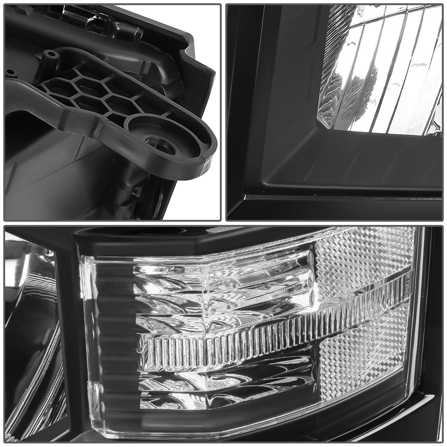 FAROS 2014-2015 SILVERADO 1500//WHITE HOOD, WHITE REVERSE, BLACK BACKGROUND LIGHT WITH BLUE LIGHT BULB