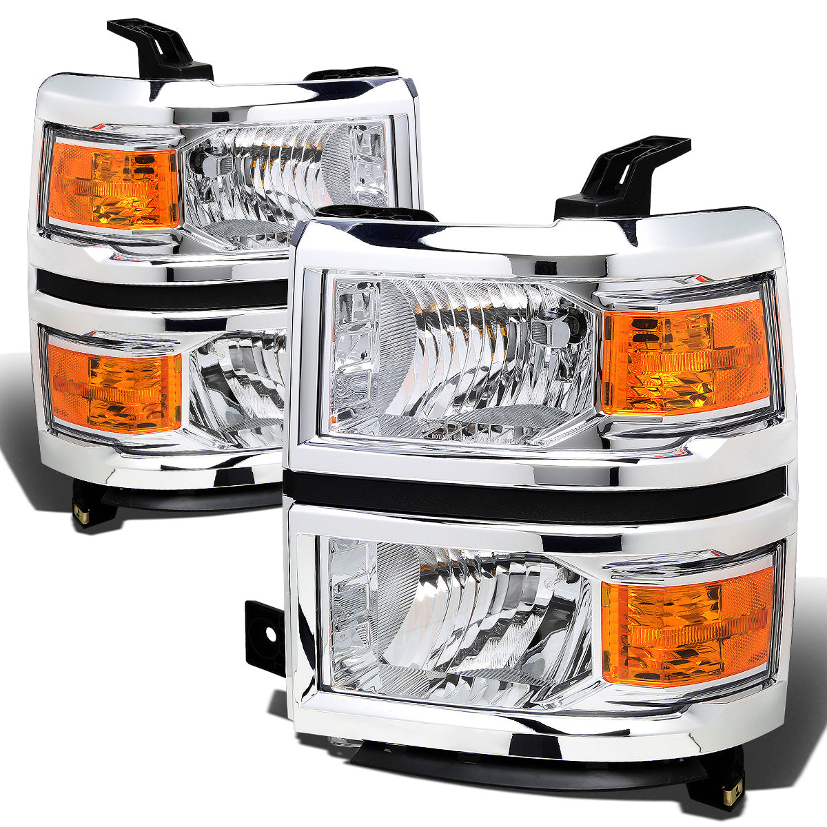 FAROS 14-15 CHEVY SILVERADO 1500 - CHROME HOUSING / AMBER CORNER - H11 LOW BEAM / 9005 HIGH BEAM