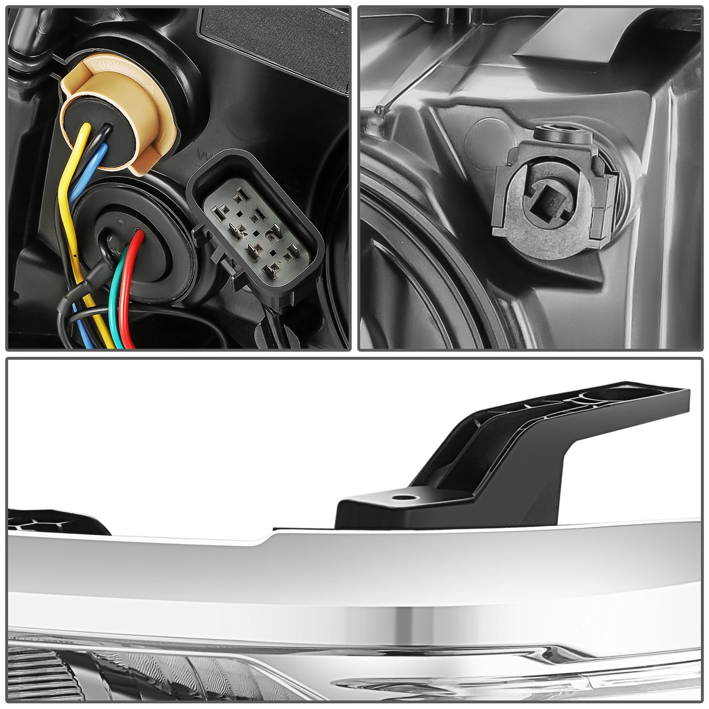 FAROS 2014-2015 SILVERADO 1500//WHITE HOOD, WHITE REVERSE, BRIGHT BOTTOM LIGHT WITH BLUE LIGHT BULB