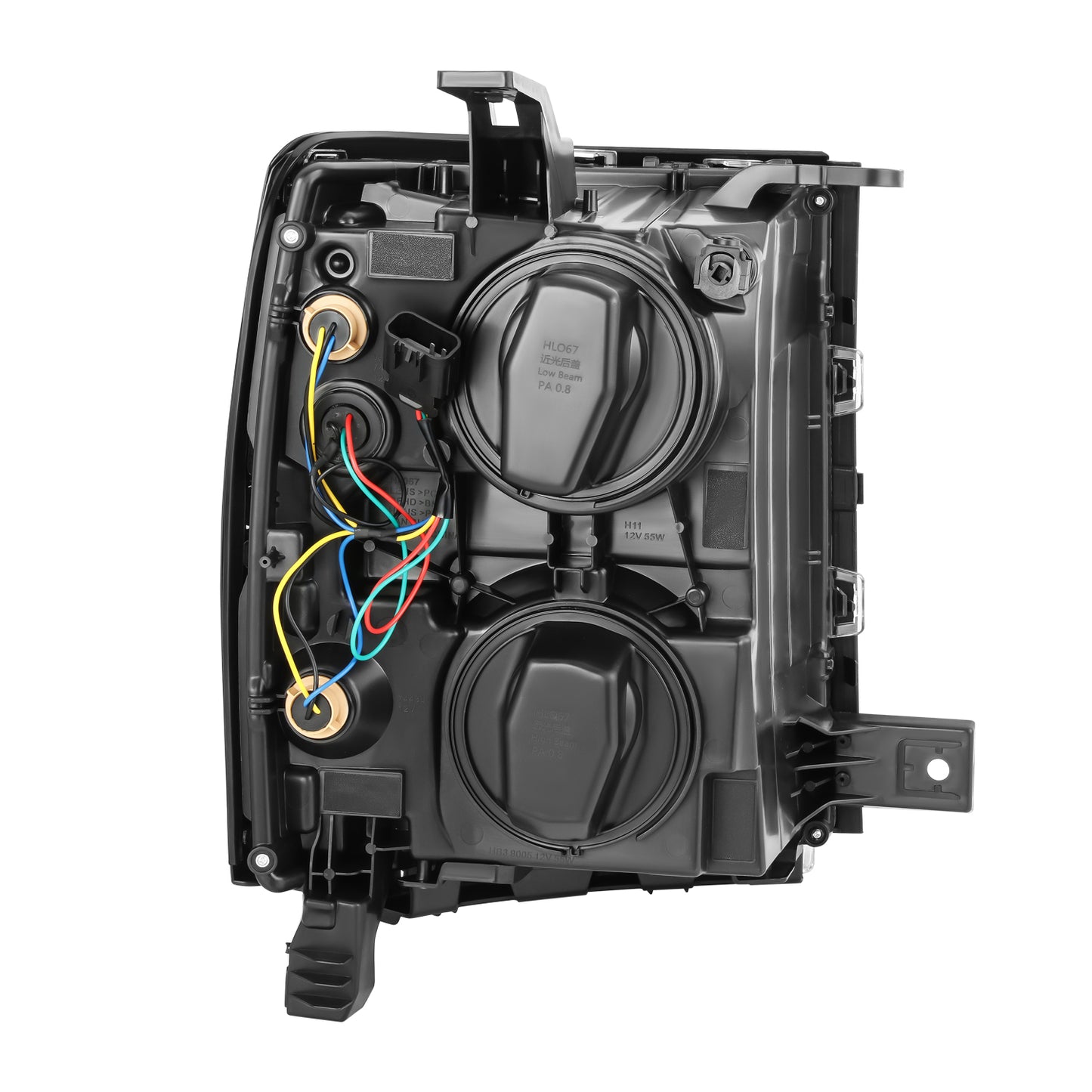 FAROS 2014-2015 SILVERADO 1500//WHITE HOOD, WHITE REVERSE, BRIGHT BOTTOM LIGHT WITH BLUE LIGHT BULB