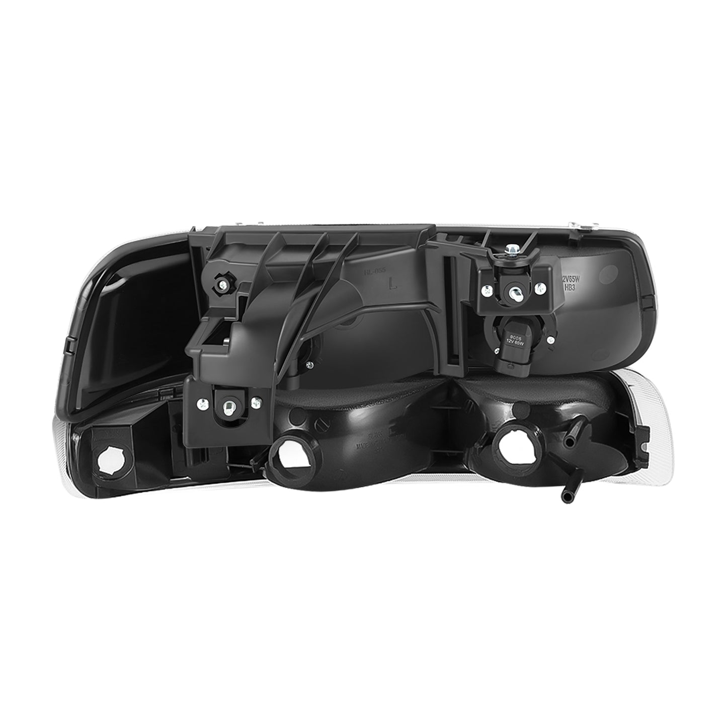 FAROS 99-02 CHEVY SILVERADO/AVALANCHE//WHITE HOOD, WHITE REVERSE, BLACK BACKGROUND 4P LIGHT WITH BLUE LIGHT BULB