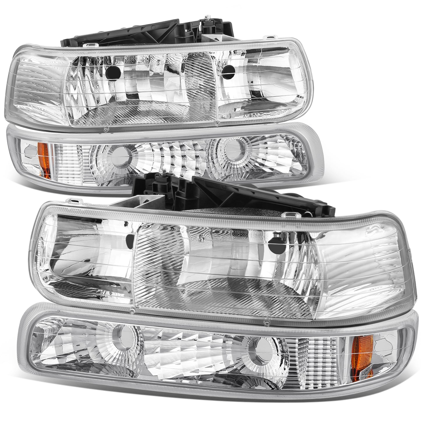 FAROS 99-02 CHEVY SILVERADO/AVALANCHE//WHITE COVER, YELLOW REVERSE, BRIGHT BASE 4P NEAR AND FAR LIGHT WITH BLUE LIGHT BULB