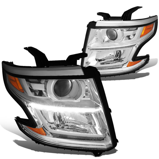FAROS 15-17 CHEVY SUBURBAN , TAHOE 4-DOOR - PROJECTOR - LED DRL - CHROME HOUSING / AMBER CORNER - H11 LOW BEAM / 9005 HIGH BEAM