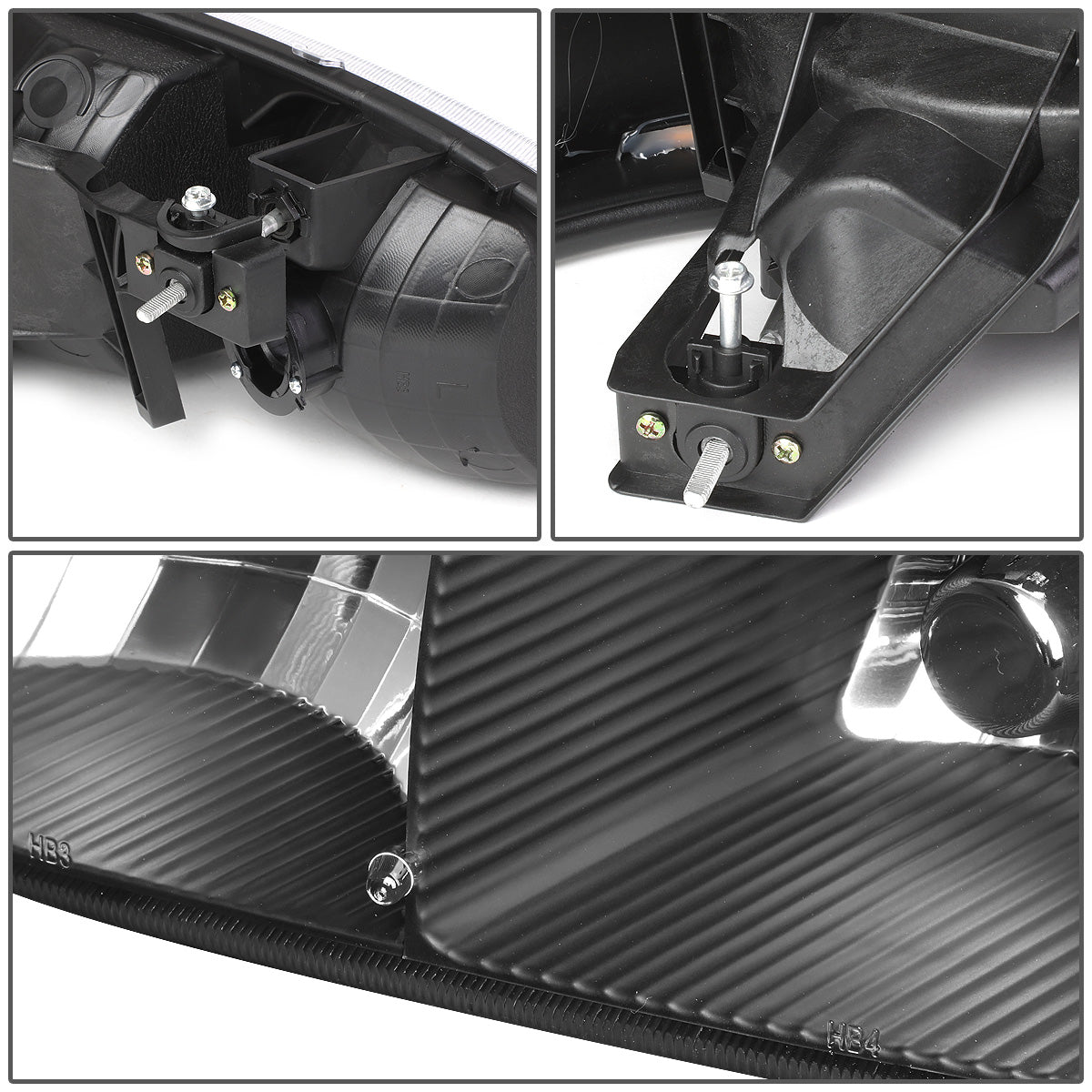 FAROS 2001 GMC SIERRA C3 / 02-06 GMC SIERRA 1500 DENALI / 07 GMC SIERRA 1500 DENALI CLASSIC / 01-06 GMC YUKON DENALI, YUKON XL 1500 DENALI - BLACK HOUSING / AMBER CORNER - 9006 LOW BEAM / 9005 HIGH BEAM