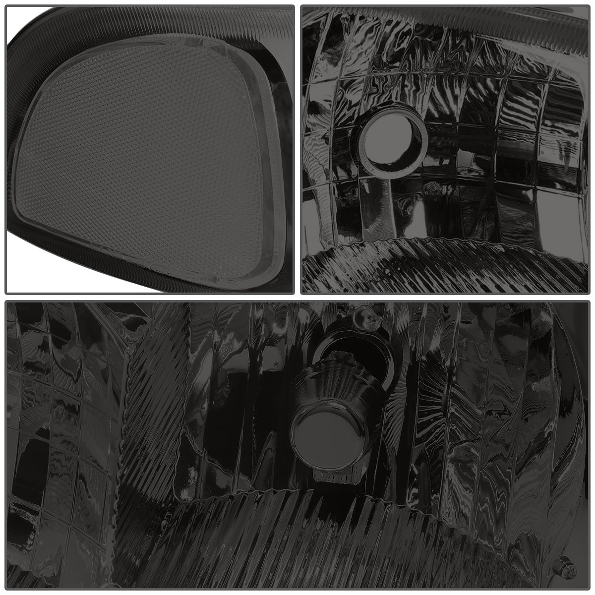 FAROS 2001 GMC SIERRA C3 / 02-06 GMC SIERRA 1500 DENALI / 07 GMC SIERRA 1500 DENALI CLASSIC / 01-06 GMC YUKON DENALI, YUKON XL 1500 DENALI - SMOKE HOUSING / CLEAR CORNER - 9006 LOW BEAM / 9005 HIGH BEAM