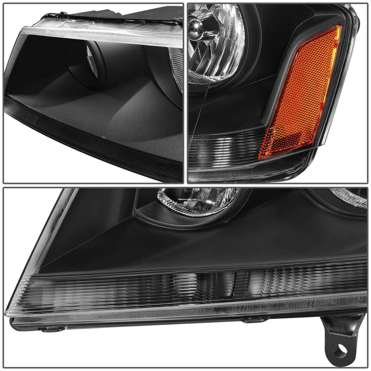 FAROS 08-14 DODGE AVENGER - 9005 HIGH / 9006 LOW / 3457A SIGNAL / 194 SIDE MARKER - BLACK HOUSING / AMBER CORNER