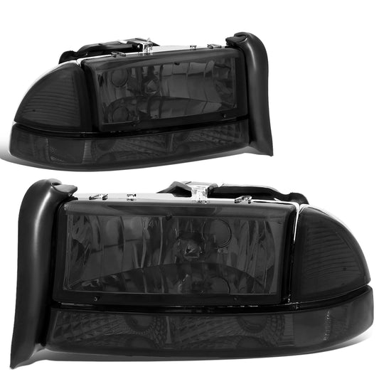 FAROS 97-04 DODGE DAKOTA / 98-04 DURANGO 2/4-DOOR - 4PC - SMOKE HOUSING / CLEAR CORNER - 9007 LOW BEAM / HIGH BEAM
