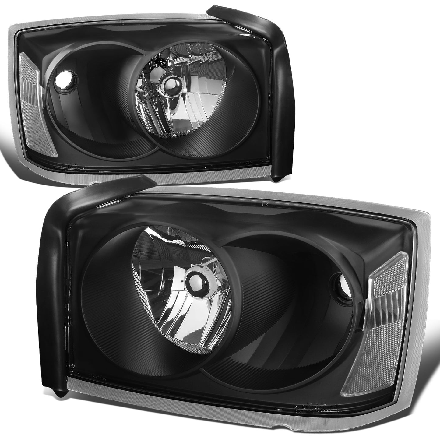 FAROS 05-07 DODGE DAKOTA - OE STYLE - BLACK HOUSING / CLEAR CORNER - H13 LOW BEAM / HIGH BEAM