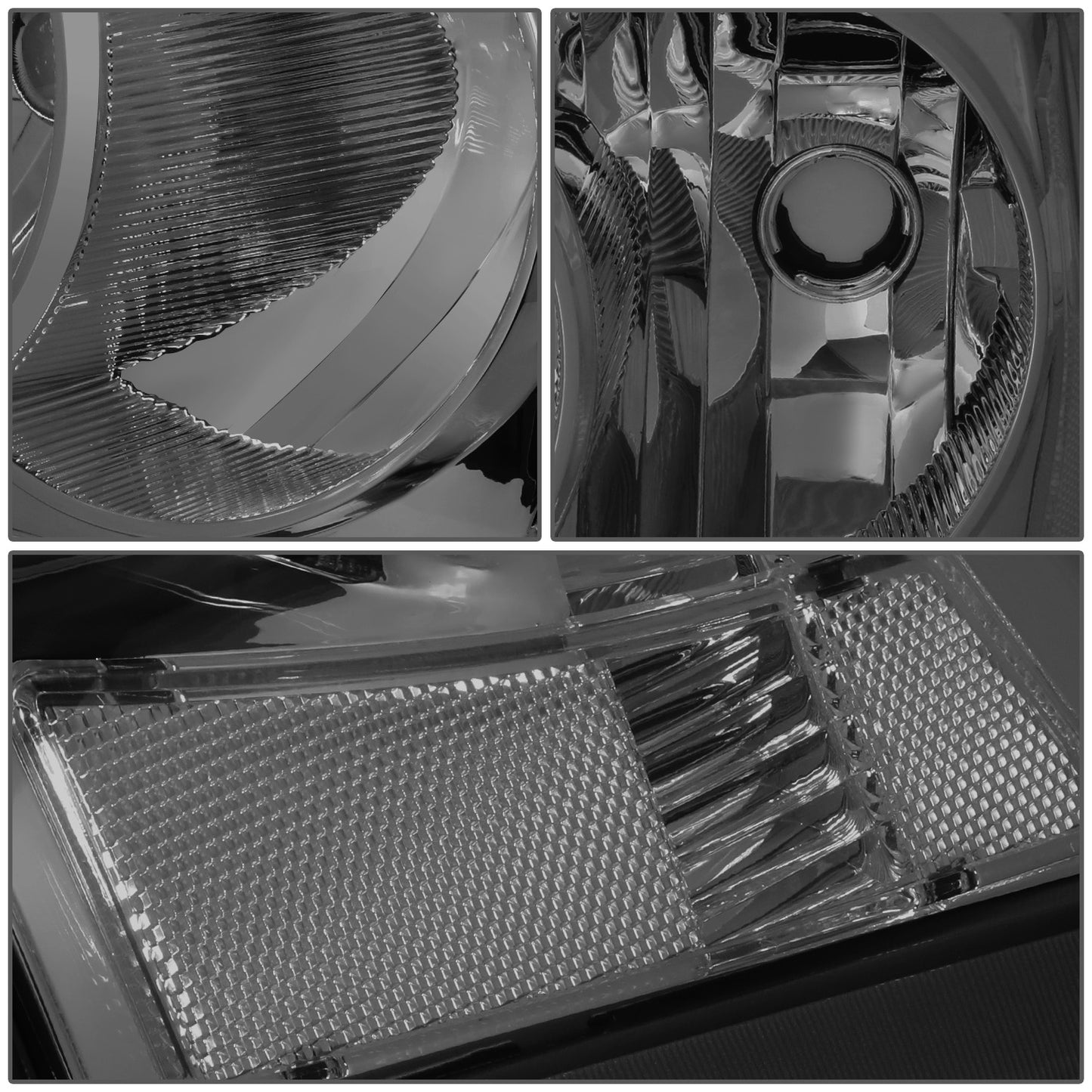 FAROS 05-07 DODGE DAKOTA - OE STYLE - CHROME HOUSING / SMOKED LENS / CLEAR CORNER - H13 LOW BEAM / HIGH BEAM