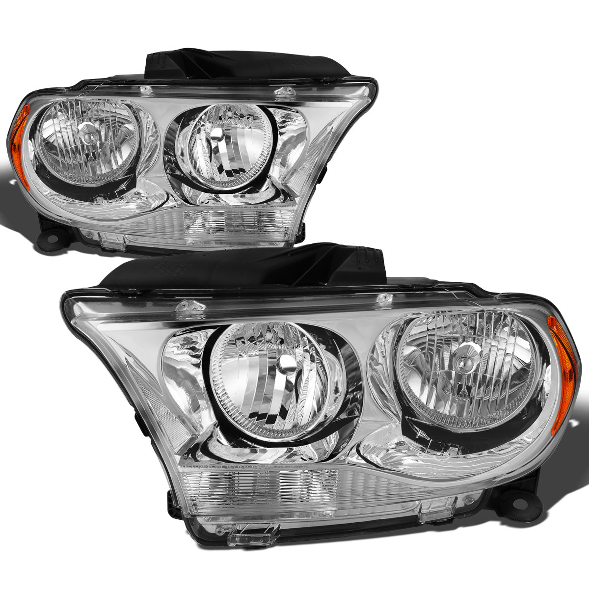 FAROS 11-13 DODGE DURANGO - CHROME HOUSING / AMBER CORNER - H11 LOW BEAM / 9005 HIGH BEAM