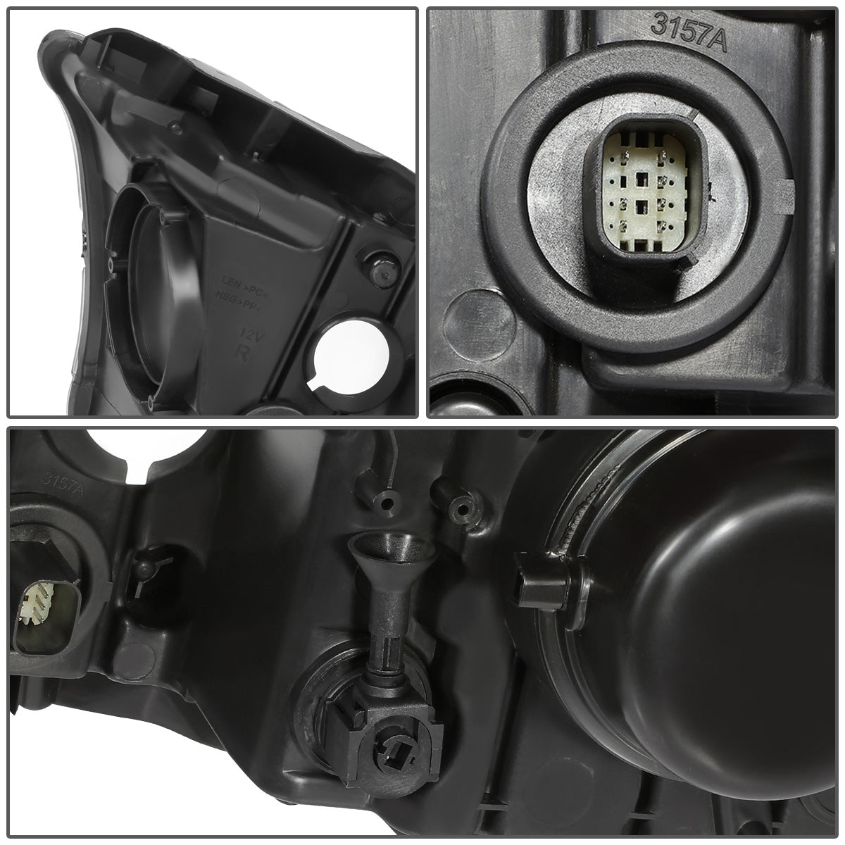 FAROS 14-20 DODGE DURANGO - FITS MODELS WITH HALOGEN HEADLIGHTS WITHOUT LED DRL ONLY - PROJECTOR LOW BEAM - BLACK HOUSING / CLEAR CORNER - 9005 HIGH / LOW BEAM