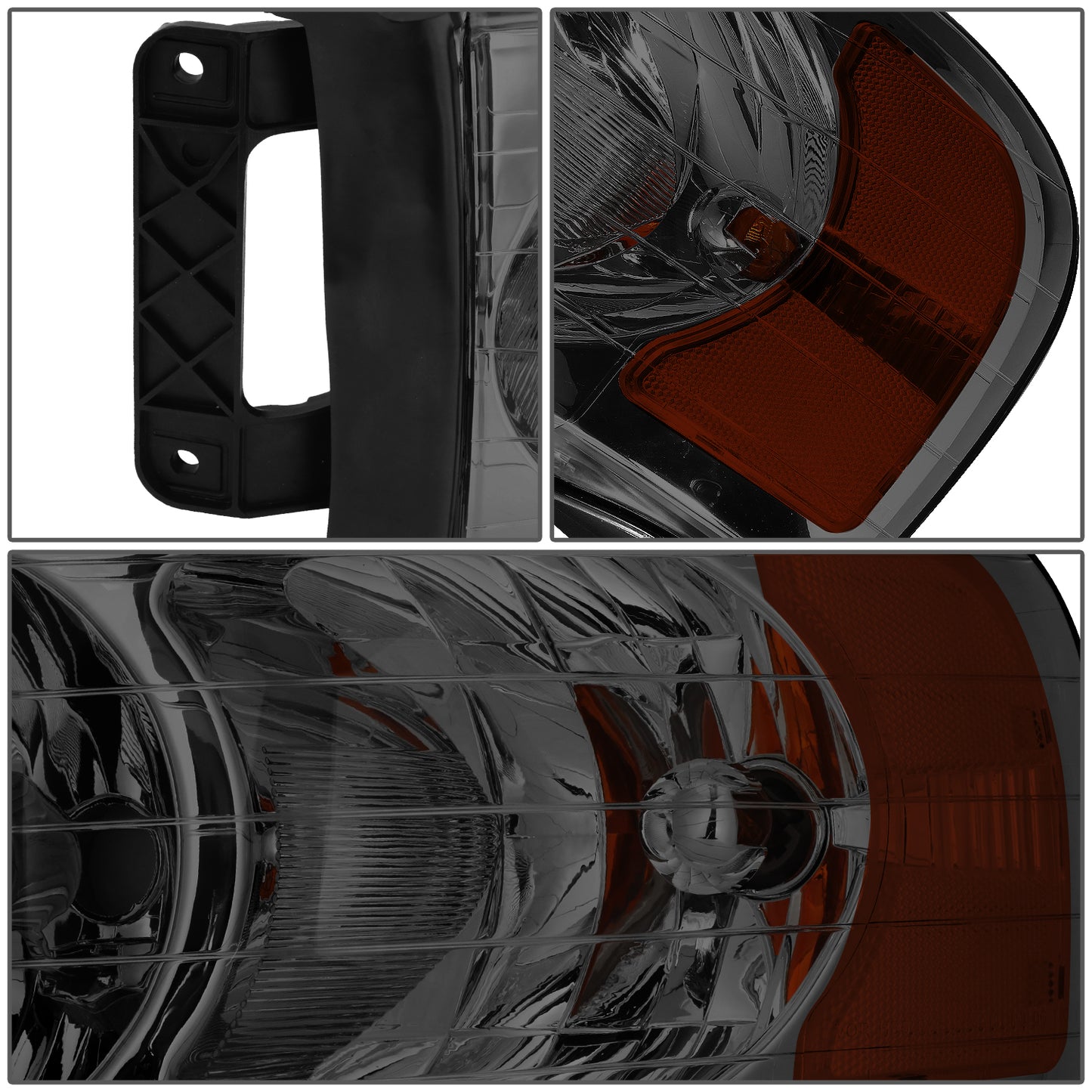 FAROS 02-05 DODGE RAM 1500 / 03-05 RAM 2500 , 3500 2/4-DOOR - SMOKE HOUSING / AMBER CORNER - 9007 LOW BEAM / HIGH BEAM