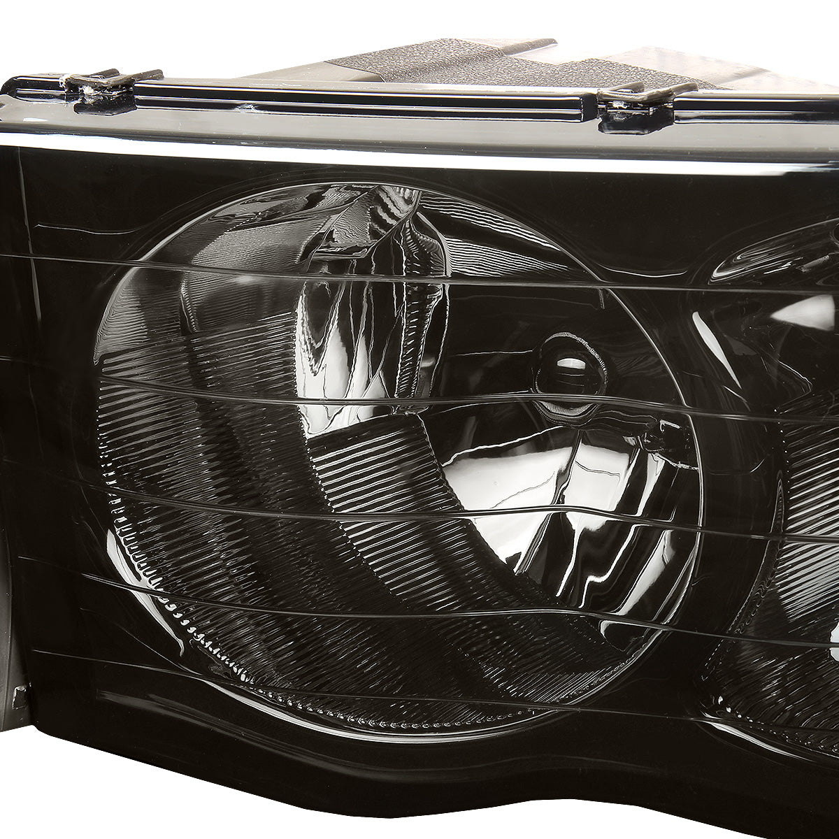 FAROS 02-05 DODGE RAM 1500 / 03-05 RAM 2500 , 3500 2/4-DOOR - SMOKE HOUSING / CLEAR CORNER - 9007 LOW BEAM / HIGH BEAM