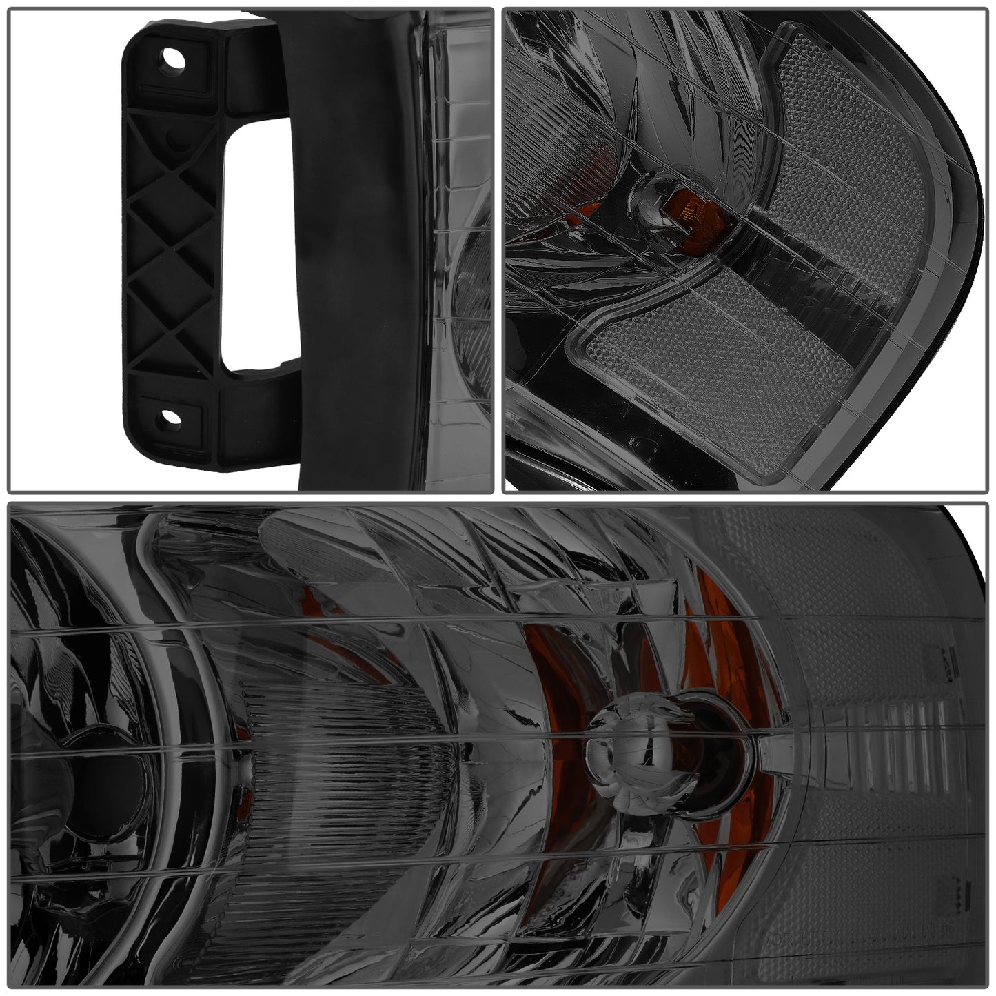 FAROS 02-05 DODGE RAM 1500 / 03-05 RAM 2500 , 3500 2/4-DOOR - SMOKE HOUSING / CLEAR CORNER - 9007 LOW BEAM / HIGH BEAM