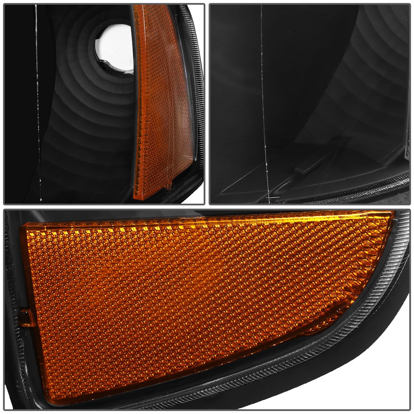 FAROS 94-01 DODGE RAM 1500 / 94-02 DODGE RAM 2500 , 3500 2/4-DOOR - DOES NOT FIT SPORT MODELS OR RAM VAN MODELS - BLACK HOUSING / AMBER CORNER - 9004 LOW BEAM / HIGH BEAM