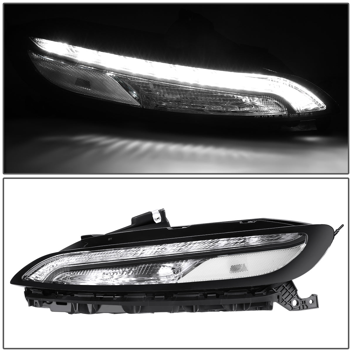 FAROS 14-18 JEEP CHEROKEE - OE STYLE - LED DRL - CHROME HOUSING / CLEAR CORNER - 7440 SIGNAL / 194 MARKER