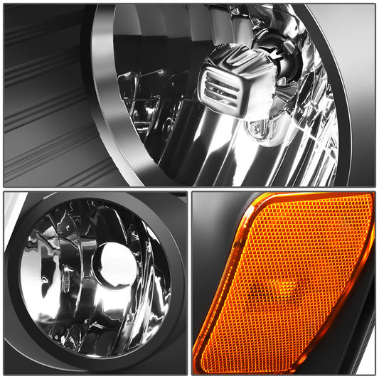 FAROS F-150 2004-2008 //WHITE COVER, YELLOW REVERSE, BLACK TRIM FRAME NEAR AND FAR LIGHT WITH BLUE LIGHT BULB