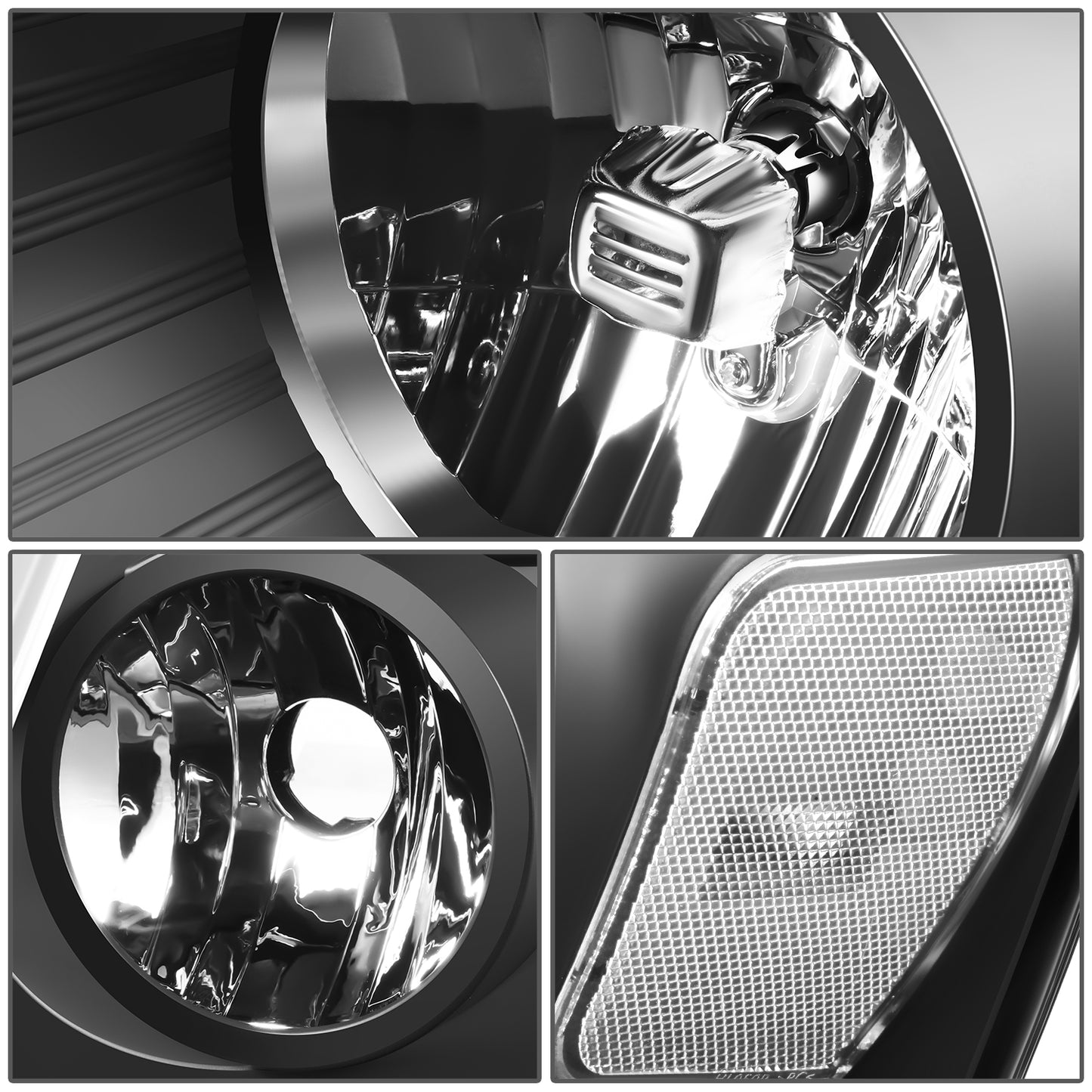 FAROS F-150 2004-2008 //WHITE HOOD, WHITE REVERSE, BLACK TRIM FRAME NEAR AND FAR LIGHT WITH BLUE LIGHT BULB