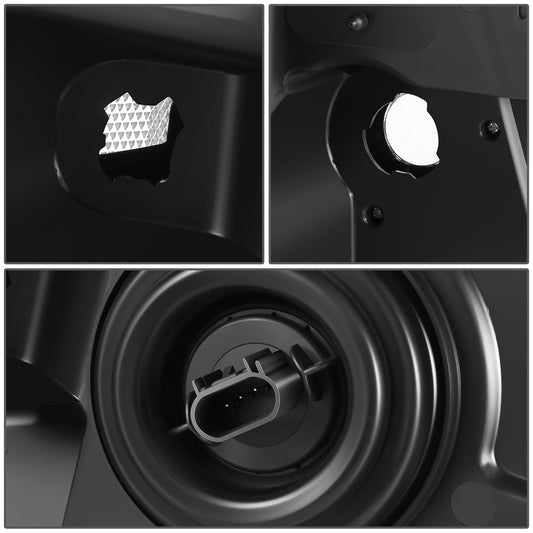 FAROS F-150 2004-2008 //WHITE HOOD, WHITE REVERSE, BLACK TRIM FRAME NEAR AND FAR LIGHT WITH BLUE LIGHT BULB