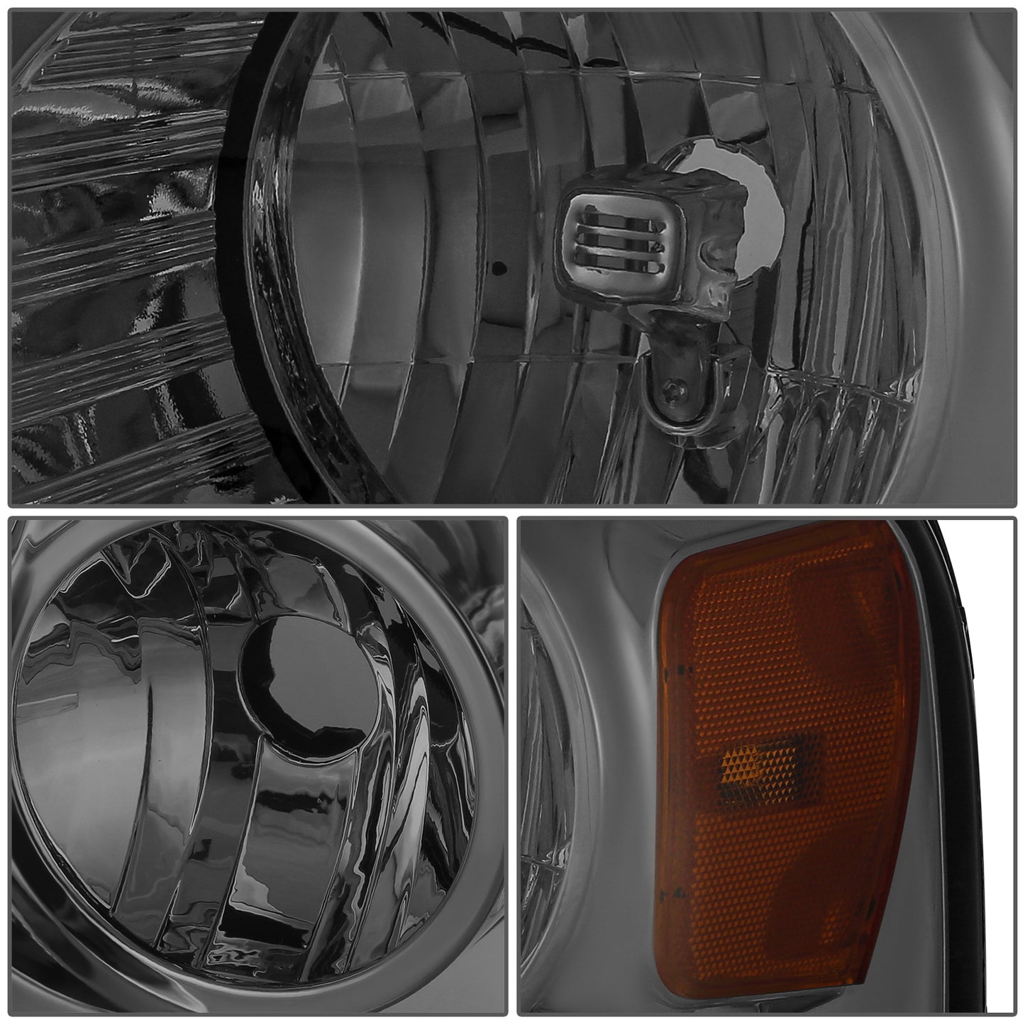 FAROS 04-08 FORD F-150 / 06-08 LINCOLN MARK LT - OE STYLE - H13 HIGH/LOW BEAM / 194 SIDE MARKER / 3157A TURN SIGNAL - CHROME HOUSING / SMOKED LENS / AMBER CORNER