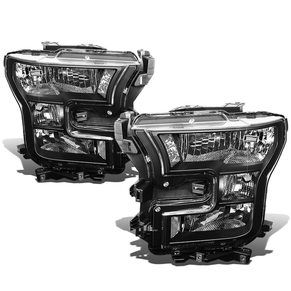 FAROS 15-17 FORD F-150 2/4-DOOR - ONLY FITS MODELS W/ COMPOSITE HEADLIGHTS - H11 LOW BEAM / 9005 HIGH BEAM / 7444NA TURN SIGNAL - BLACK HOUSING / CLEAR CORNER