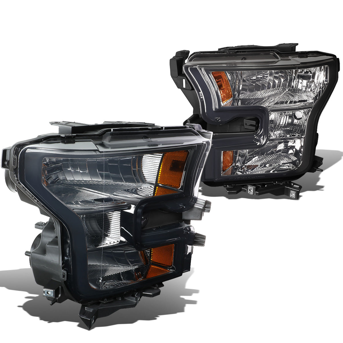 FAROS 15-17 FORD F-150 2/4-DOOR - ONLY FITS MODELS W/ COMPOSITE HEADLIGHTS - H11 LOW BEAM / 9005 HIGH BEAM / 7444NA TURN SIGNAL - SMOKE HOUSING / AMBER CORNER
