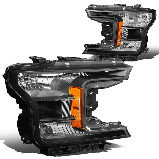 FAROS 18-19 FORD F-150 - FITS MODELS W/ HALOGEN HEADLIGHTS ONLY - H11 LOW BEAM / 9005 HIGH BEAM / 7444NA TURN SIGNAL - BLACK HOUSING / AMBER CORNER