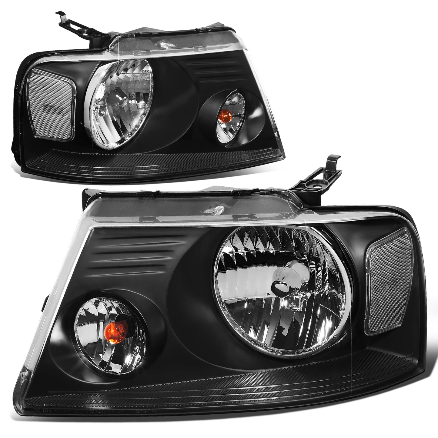 FAROS 04-08 FORD F-150 / 06-08 LINCOLN MARK LT 2/4-DR - 9007 LOW BEAM / HIGH BEAM / 3157A TURN SIGNAL - BLACK HOUSING / CLEAR CORNER