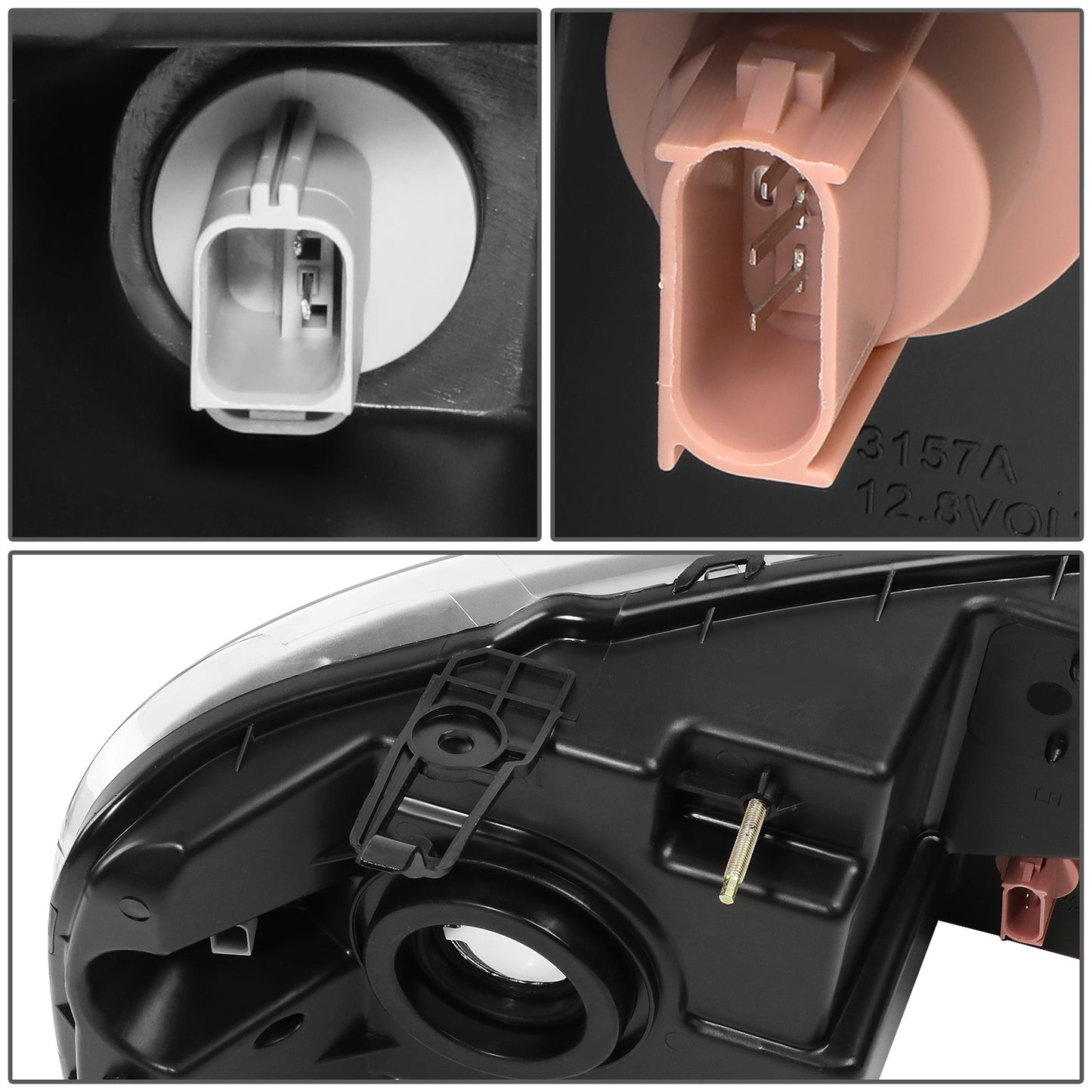 FAROS 04-08 FORD F-150 / 06-08 LINCOLN MARK LT 2/4-DR - 9007 LOW BEAM / HIGH BEAM / 3157A TURN SIGNAL - BLACK HOUSING / CLEAR CORNER