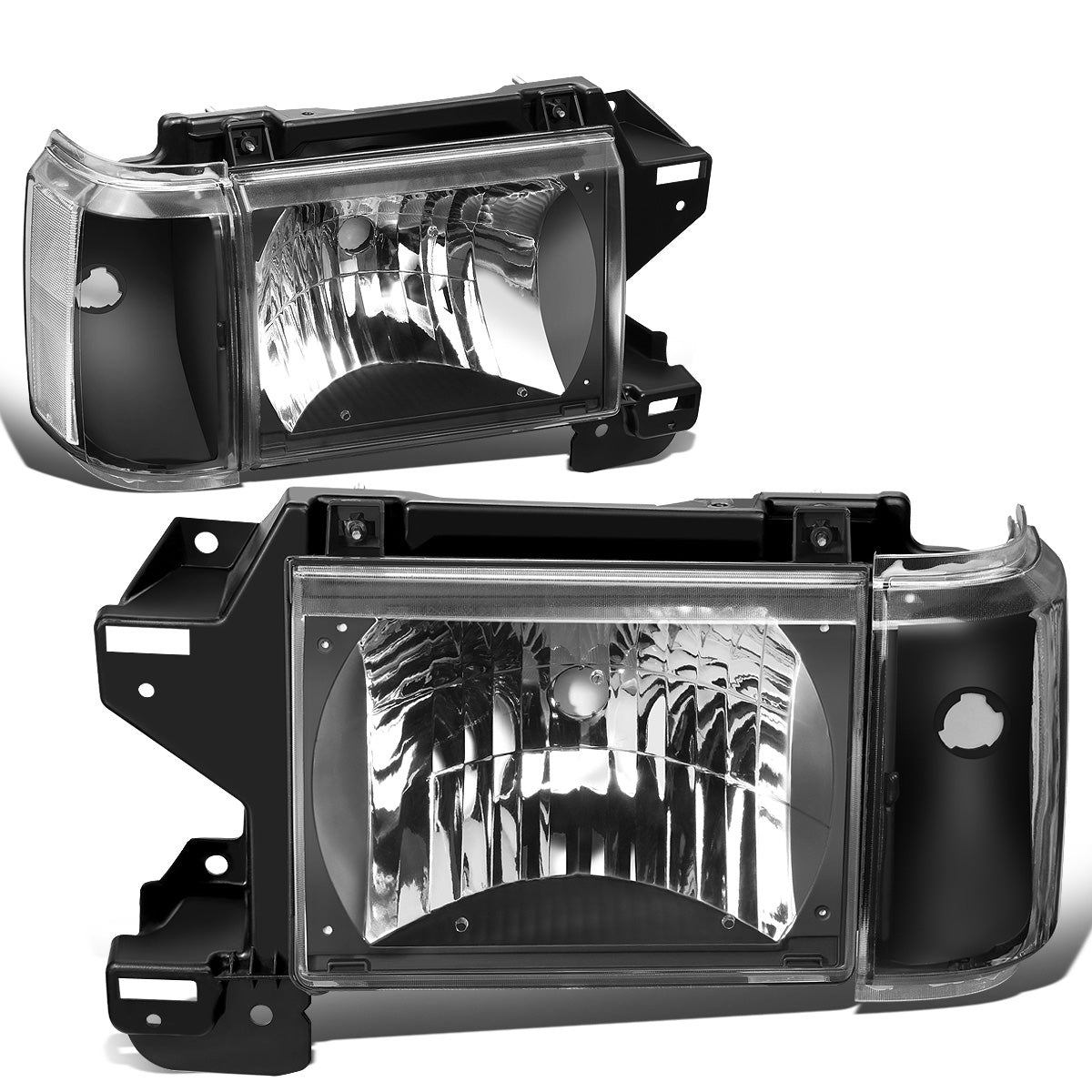 FAROS 87-91 FORD BRONCO, F-150, F-250, F-350 - 9004 HIGH / LOW BEAM / 1157A TURN SIGNAL - BLACK HOUSING / CLEAR CORNER