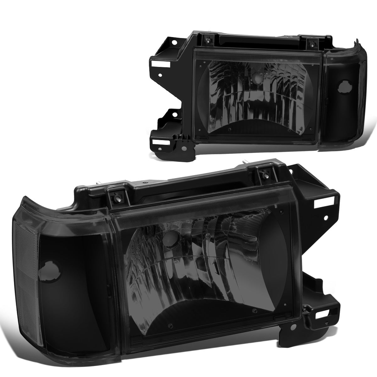 FAROS 87-91 FORD BRONCO, F-150, F-250, F-350 - 9004 HIGH / LOW BEAM / 1157A TURN SIGNAL - BLACK HOUSING / SMOKE LENS / CLEAR CORNER