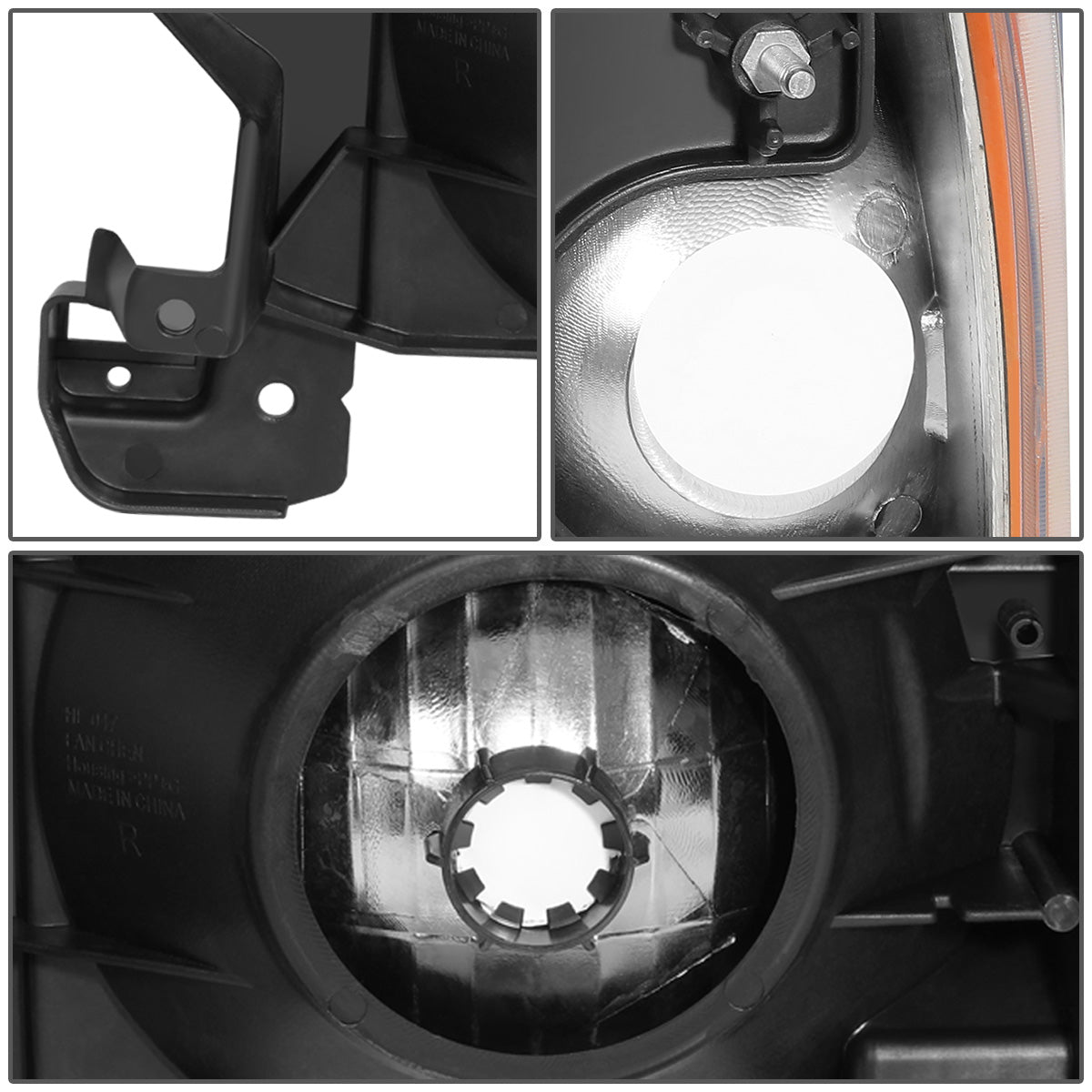 FAROS 87-91 FORD BRONCO, F-150, F-250, F-350 - 9004 HIGH / LOW BEAM / 1157A TURN SIGNAL - CHROME HOUSING / AMBER CORNER