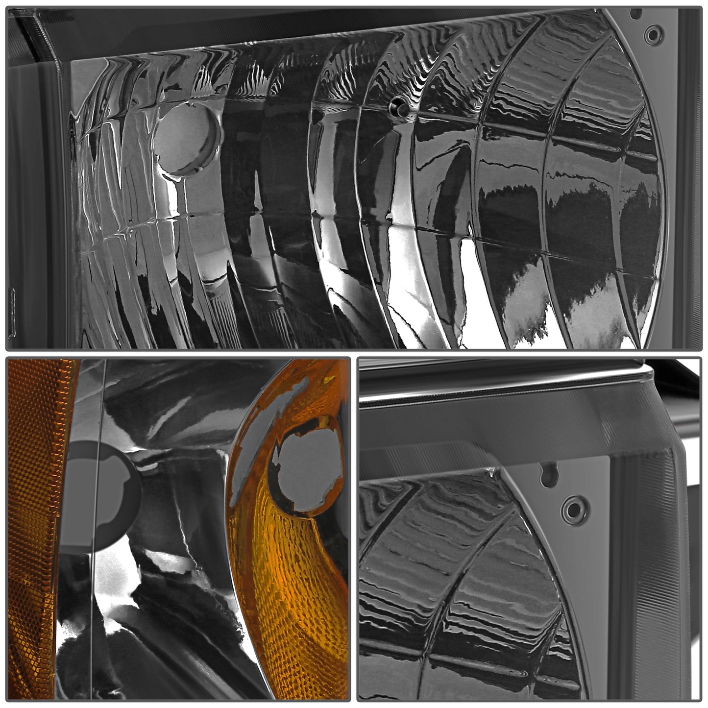 FAROS 87-91 FORD BRONCO, F-150, F-250, F-350 - 9004 HIGH / LOW BEAM / 1157A TURN SIGNAL - SMOKE HOUSING / AMBER CORNER