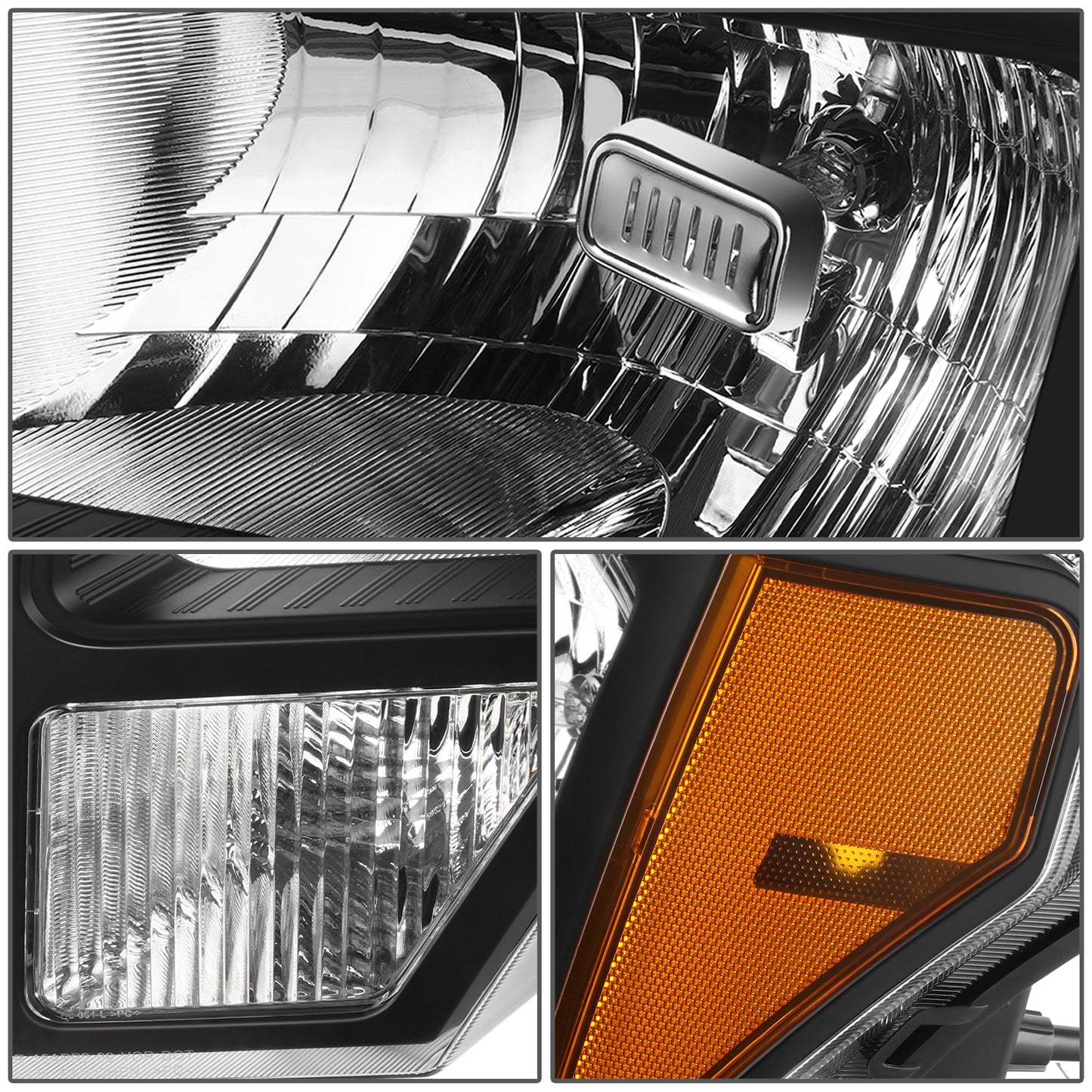 FAROS F-150 2009-2013//WHITE COVER, YELLOW REVERSE, BLACK TRIM FRAME NEAR AND FAR LIGHT WITH BLUE LIGHT BULB