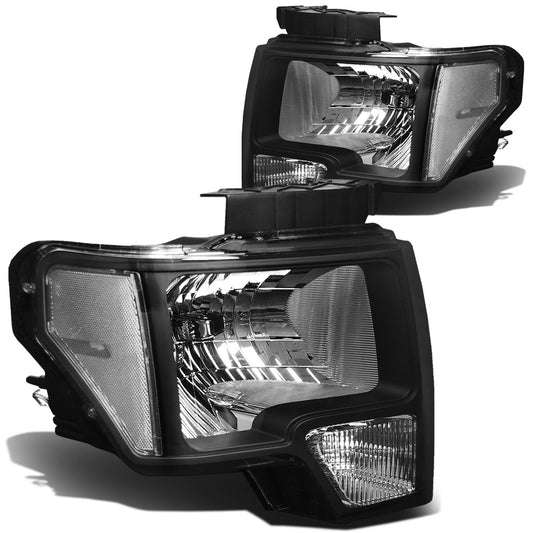 FAROS 09-14 FORD F-150 2/4-DR - FITS HALOGEN MODELS ONLY - DOES NOT FIT XENON OR HID MODEL - H13 LOW BEAM / HIGH BEAM / 3157A TURN SIGNAL - BLACK HOUSING / CLEAR CORNER