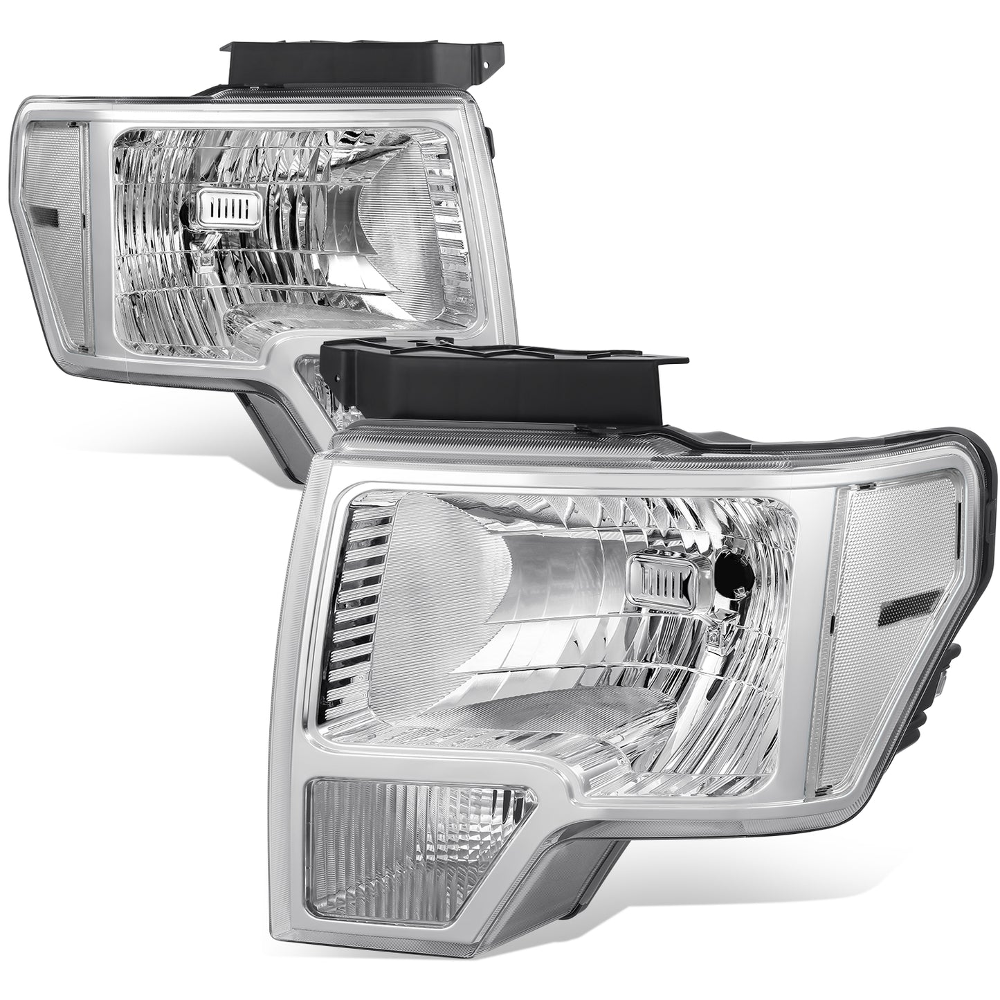 FAROS F-150 2009-2013//WHITE HOOD, WHITE BACK, BRIGHT FRAME LIGHT WITH BLUE LIGHT BULB