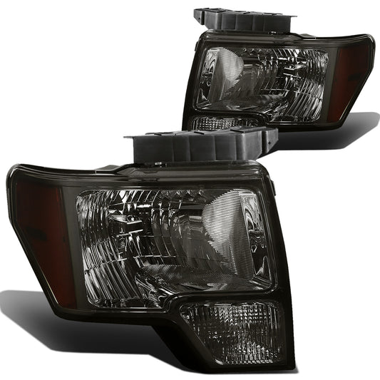 FAROS 09-14 FORD F-150 2/4-DR - FITS HALOGEN MODELS ONLY - DOES NOT FIT XENON OR HID MODEL - H13 LOW BEAM / HIGH BEAM / 3157A TURN SIGNAL - SMOKE HOUSING / AMBER CORNER