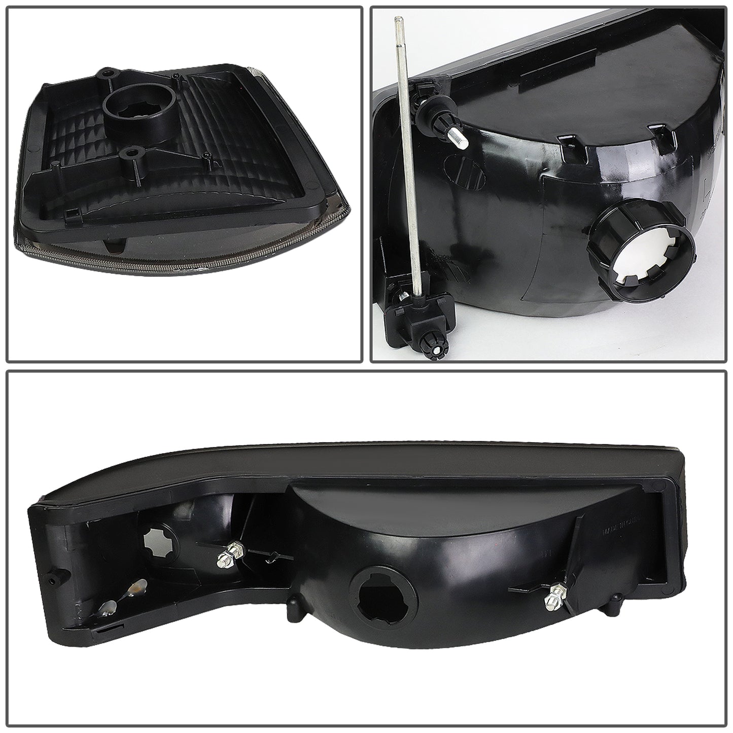 FAROS 92-96 FORD F-150, F-250, F-350, BRONCO 2/4-DR - 6PC - 9007 LOW BEAM / HIGH BEAM - 3157A TURN SIGNAL - BLACK HOUSING / SMOKE LENS