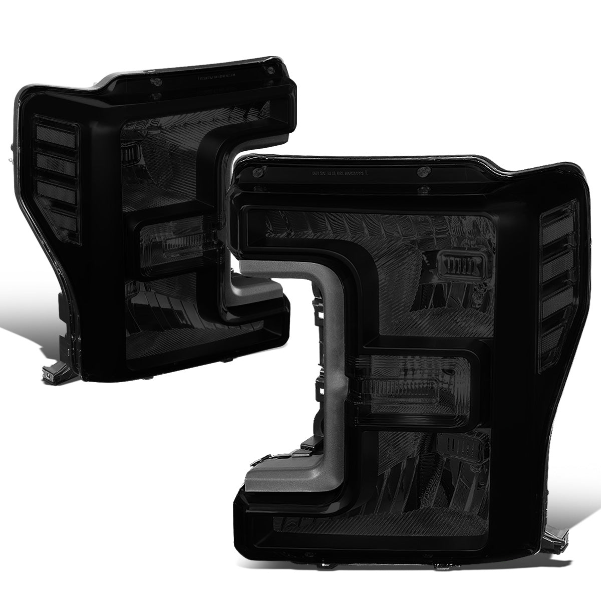 FAROS 17-19 FORD F-250, F-350, F-450, F-550 SUPER DUTY - FITS MODELS W/ HALOGEN HEADLIGHTS ONLY - H13 LOW BEAM / H13 HIGH BEAM - BLACK HOUSING / SMOKE LENS / CLEAR CORNER