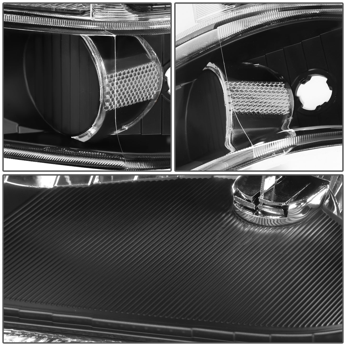 FAROS 99-04 FORD SUPER DUTY F-250, F-350, F-450, F-550 2/4-DR - 4PC - 9007 LOW BEAM / HIGH BEAM / 3157A TURN SIGNAL - BLACK HOUSING / CLEAR CORNER